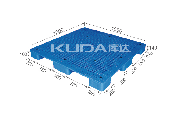 1515D网格九脚（置钢管）塑料托盘