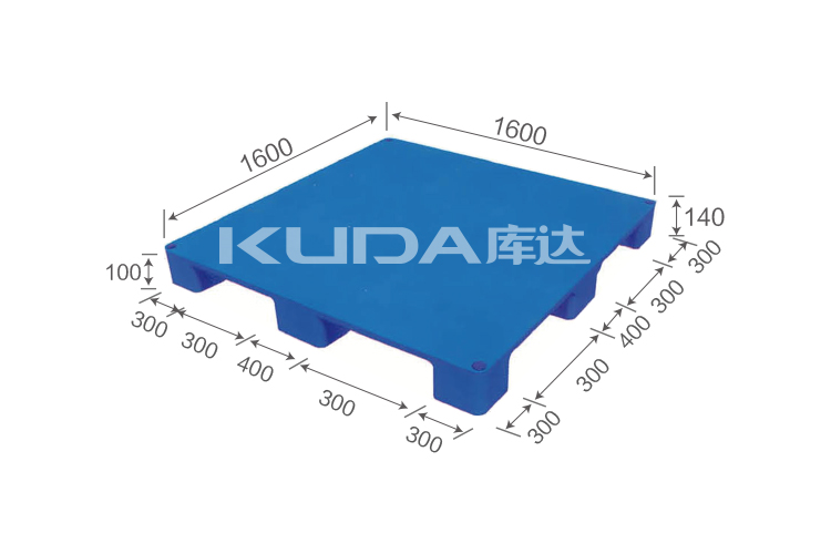 1616A平板九脚（置钢管）塑料托盘